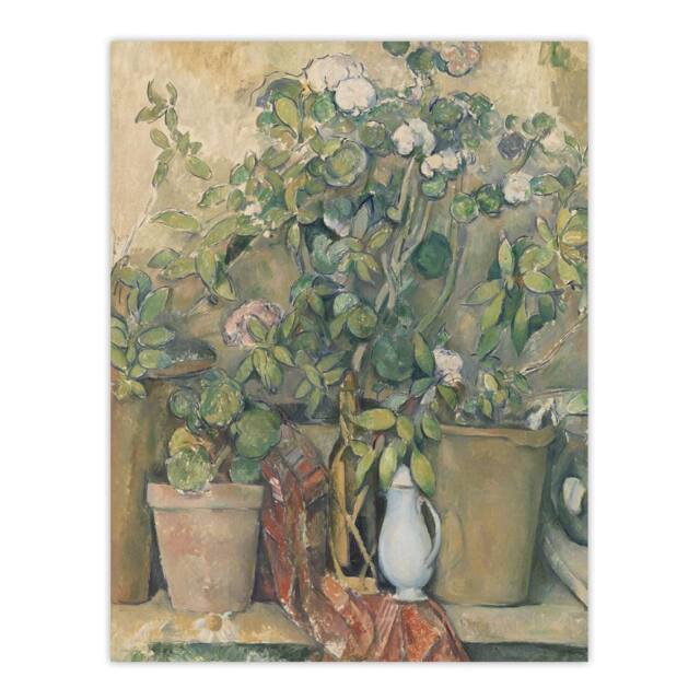 "Artery8 Terracotta Pots & Flowers Paul Cezanne Wall Art Poster Print - Size: W18"" x H24""" - image 1