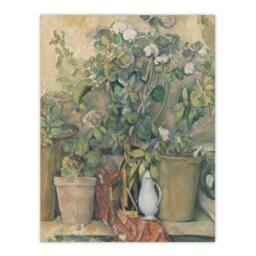 "Artery8 Terracotta Pots & Flowers Paul Cezanne Wall Art Poster Print - Size: W18"" x H24""" - thumbnail 1