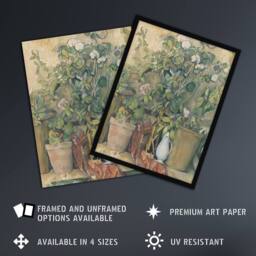 "Artery8 Terracotta Pots & Flowers Paul Cezanne Wall Art Poster Print - Size: W18"" x H24""" - thumbnail 2