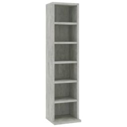 Berkfield Home CD Cabinet Concrete Grey 21x20x88 cm Engineered Wood - Size: 21 x 20 x 88 cm - thumbnail 2