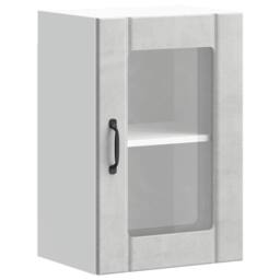 Berkfield Home Kitchen Wall Cabinet with Glass Door Lucca Concrete Grey