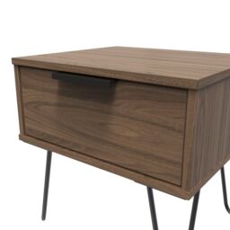 Ready Assembled 2 U Fuji 1 Drawer Bedside (Ready Assembled) in Walnut - thumbnail 4