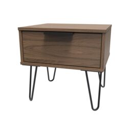 Ready Assembled 2 U Fuji 1 Drawer Bedside (Ready Assembled) in Walnut - thumbnail 3