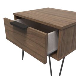 Ready Assembled 2 U Fuji 1 Drawer Bedside (Ready Assembled) in Walnut - thumbnail 5