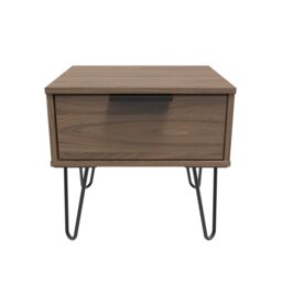 Ready Assembled 2 U Fuji 1 Drawer Bedside (Ready Assembled) in Walnut - thumbnail 1