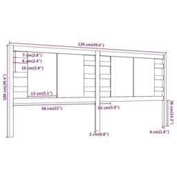 Berkfield Home Headboard Grey 126x4x100 cm Solid Wood Pine - Size: 126 x 4 x 100 cm - thumbnail 6
