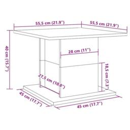 Berkfield Home Coffee Table Old Wood 55.5x55.5x40 cm Engineered Wood in Brown - thumbnail 8