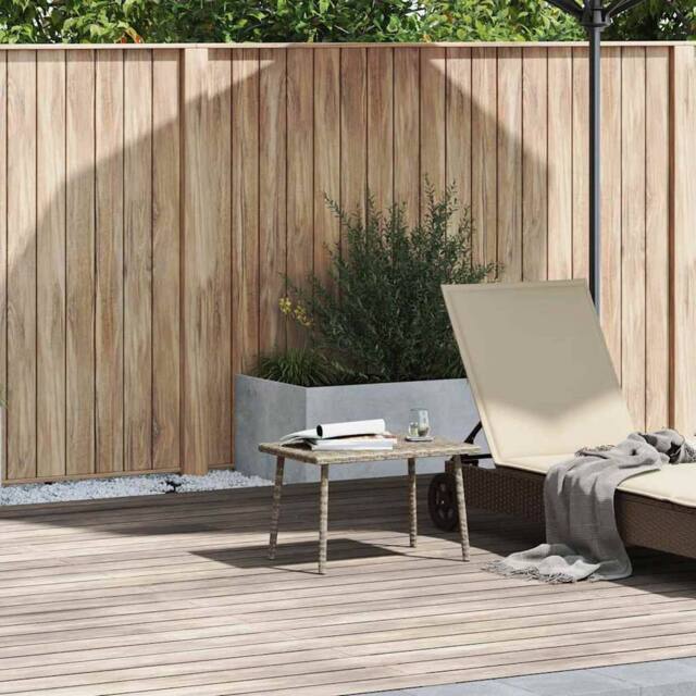 Berkfield Home Garden Coffee Table Rectangular Light Grey 60x40x37 cm Poly Rattan - Size: 60 x 40 x 37 cm - image 1