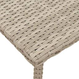 Berkfield Home Garden Coffee Table Rectangular Light Grey 60x40x37 cm Poly Rattan - Size: 60 x 40 x 37 cm - thumbnail 7
