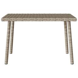 Berkfield Home Garden Coffee Table Rectangular Light Grey 60x40x37 cm Poly Rattan - Size: 60 x 40 x 37 cm - thumbnail 4