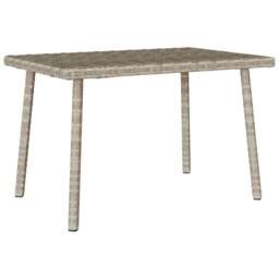 Berkfield Home Garden Coffee Table Rectangular Light Grey 60x40x37 cm Poly Rattan - Size: 60 x 40 x 37 cm - thumbnail 6