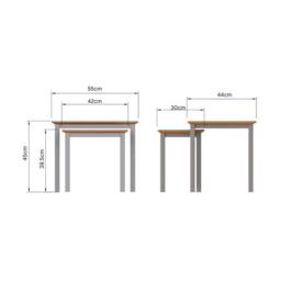 Nordara Assembled Nest of Tables Dove Grey Oak Veneer Coffee Table - thumbnail 2