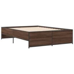 Berkfield Home Durable Bed Frame without Mattress Brown Oak 135x190 cm Double - thumbnail 6