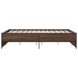 Berkfield Home Durable Bed Frame without Mattress Brown Oak 135x190 cm Double - thumbnail 5