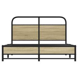 Berkfield Home Bed Frame without Mattress 140x200 cm Sonoma Oak Engineered Wood in Brown - thumbnail 5