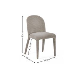 Cheshire Islington Premium Grey Chenille Upholstered Dining Chairs - Set of 2 in Dark Grey - thumbnail 7