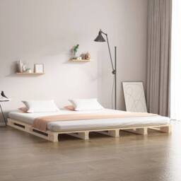 Berkfield Home Pallet Bed 180x200 cm Super King Size Solid Wood in Light Tan - thumbnail 2