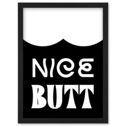 Artery8 Bathroom Wall Art Nice Butt Funny Toilet Sign Bathroom Decor Artwork Framed Wall Art Print A4 in Black - thumbnail 1