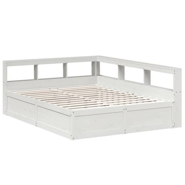 Berkfield Home Decorative Bookcase Bed without Mattress White 150x200cm Solid Wo - Size: 150x200 cm - image 1