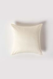 Homescapes Sateen Cotton Continental Pillowcase 400 TC, 40 x 40 cm in Cream - thumbnail 1