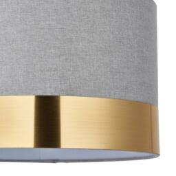 First Choice Lighting Set of 2 Amara - Grey 30cm Easy Fit Pendant Shades with Gold Band - thumbnail 5