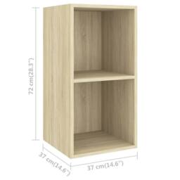 Berkfield Home Practical 3 Piece TV Cabinet Set Sonoma Oak Engineered Wood in Light Oak - thumbnail 6