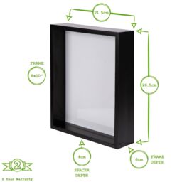 "Nicola Spring 3D Deep Box Photo Frames - 8 x 10"" - Pack of 5 in Black" - thumbnail 4