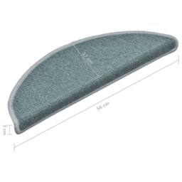 Berkfield Home Carpet Stair Treads 15 pcs Blue 56x17x3 cm in Teal - Size: Medium - thumbnail 9
