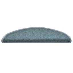 Berkfield Home Carpet Stair Treads 15 pcs Blue 56x17x3 cm in Teal - Size: Medium - thumbnail 5