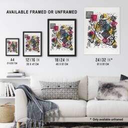 "Artery8 Small Worlds V Abstract Painting Kandinsky Wall Art Poster Print in White - Size: W18"" x H24""" - thumbnail 3