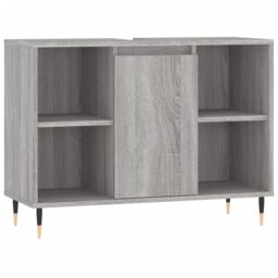 Berkfield Home Bathroom Cabinet Grey Sonoma 80x33x60 cm Engineered Wood - Size: 80 x 33 x 60 cm - thumbnail 2