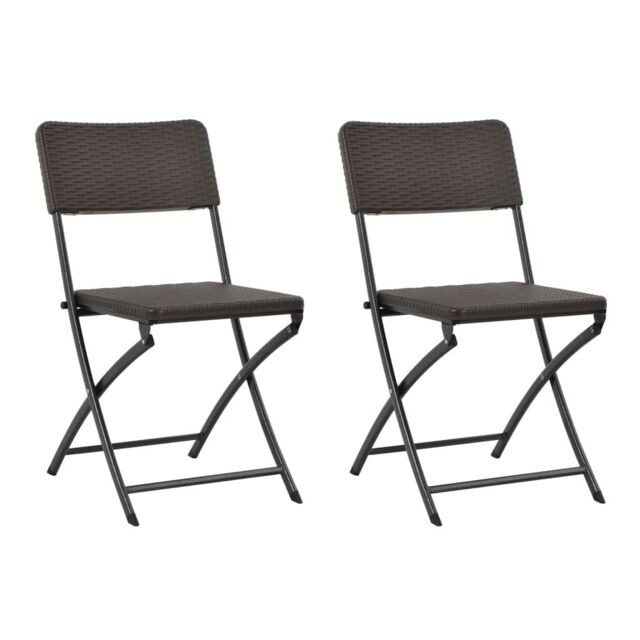 Berkfield Home Folding Garden Chairs 2 pcs HDPE & Steel Brown - image 1