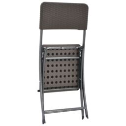 Berkfield Home Folding Garden Chairs 2 pcs HDPE & Steel Brown - thumbnail 6