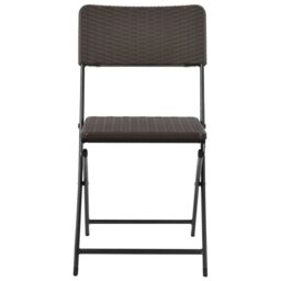 Berkfield Home Folding Garden Chairs 2 pcs HDPE & Steel Brown - thumbnail 3