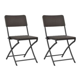 Berkfield Home Folding Garden Chairs 2 pcs HDPE & Steel Brown