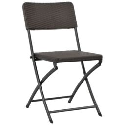 Berkfield Home Folding Garden Chairs 2 pcs HDPE & Steel Brown - thumbnail 2