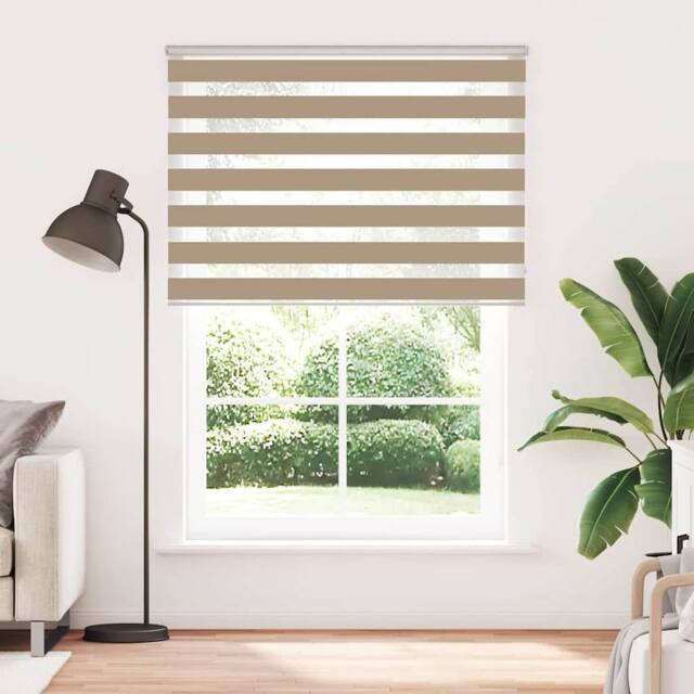 Berkfield Home Zebra Blind Sand Brown 155x200 cm Fabric Width 150.9 cm Polyester - image 1