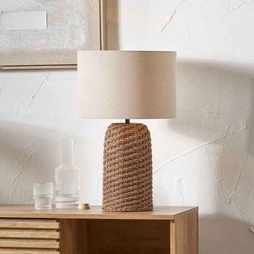 Ruma Brown Woven Seagrass Table Lamp - image 1