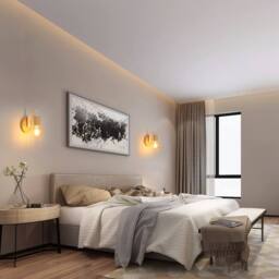 COMELY 2 Pack Indoor Wall Lights, Vintage Wood Wall Lights, White, E27 in White - thumbnail 4