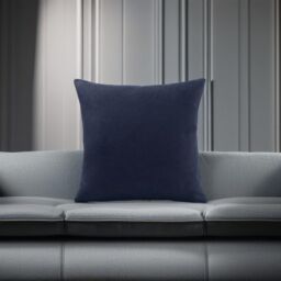 Luxury Living Velvet Chenille Cushion in Navy - Size: 55 cm x 55 cm - thumbnail 2