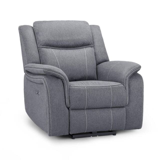 Furnishings For Less UK Orlando Grey Fabric Single Seater Electric Reclining Armchair - image 1