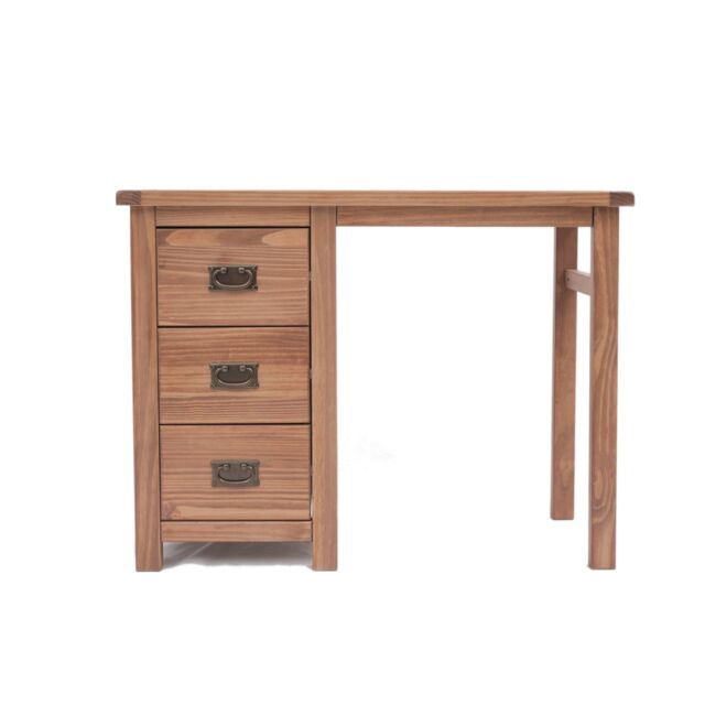 Cabinet Bits Padua 3 Drawer Desk - Dressing Table Brass Drop Handle in Brown - image 1
