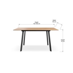 More4Homes Haydon Extending Dining Table 4-6 Seater w Black Legs in Light Oak - thumbnail 7