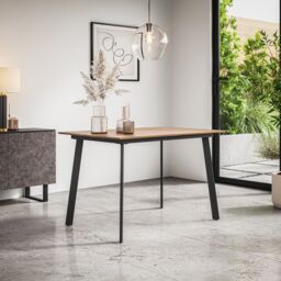 More4Homes Haydon Extending Dining Table 4-6 Seater w Black Legs in Light Oak - thumbnail 2