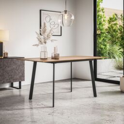 More4Homes Haydon Extending Dining Table 4-6 Seater w Black Legs in Light Oak - thumbnail 1