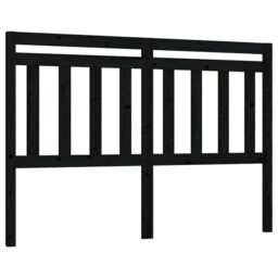 Berkfield Home Bed Headboard Black 146x4x100 cm Solid Wood Pine - Size: 146 x 4 x 100 cm - thumbnail 2