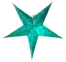 Orsina 5-Point Turquoise Paper Star, Stylish Paper Star With Intricate Cutout, Metallic Hints Star For Home Décor in Green