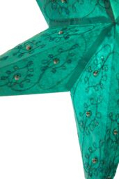 Orsina 5-Point Turquoise Paper Star, Stylish Paper Star With Intricate Cutout, Metallic Hints Star For Home Décor in Green - thumbnail 3
