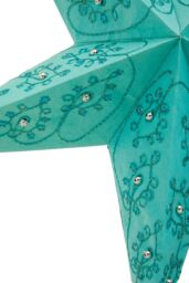 Orsina 5-Point Turquoise Paper Star, Stylish Paper Star With Intricate Cutout, Metallic Hints Star For Home Décor in Green - thumbnail 2