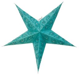 Orsina 5-Point Turquoise Paper Star, Stylish Paper Star With Intricate Cutout, Metallic Hints Star For Home Décor in Green - thumbnail 4